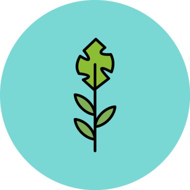 Yaprak. Web simgesi basit illüstrasyon