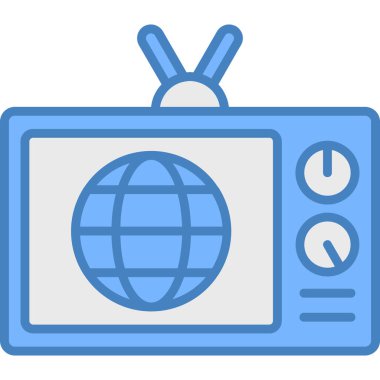 Televizyon. Web simgesi basit illüstrasyon