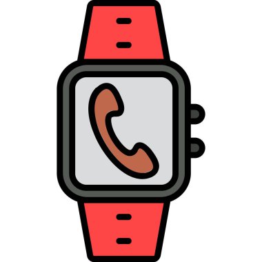 Akıllı saat simgesi. Web için akıllı saat vektör simgelerinin özet çizimi