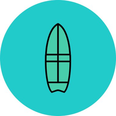 Bir sörf tahtasının vektör illüstrasyonu