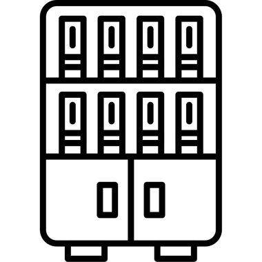 Bilgisayar sunucusu simgesi ana hatları vektörü. bilgisayar verisi