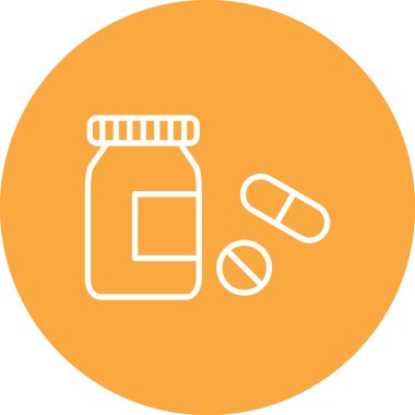 İlaç şişesi simgesinin vektör illüstrasyonu