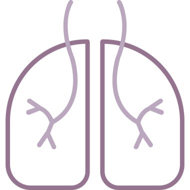 Akciğer ikonu. Taslak çizimi. vektör illüstrasyonu