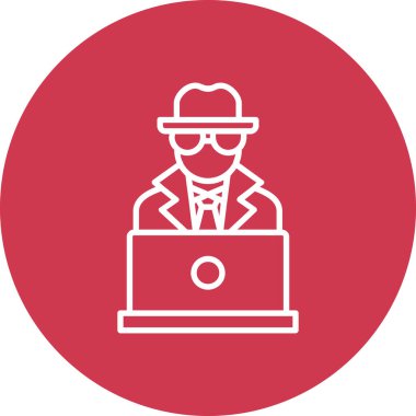 Hacker. Web simgesi basit illüstrasyon