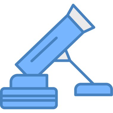 Teleskoplu mavi bir simgenin vektör çizimi
