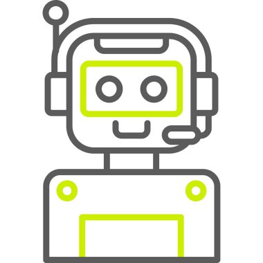 robot. Web simgesi basit illüstrasyon