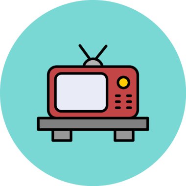 Moda tarzında izole edilmiş bir televizyon simgesi