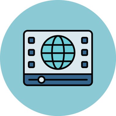 - İnternet. Web simgesi basit illüstrasyon