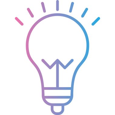 Ampul simgesi vektörü. İnce çizgi işareti. izole edilmiş sınır sembolü çizimi