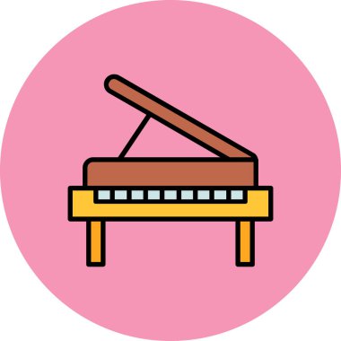 piyano simgesi vektör illüstrasyonu