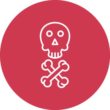 çember üzerinde kafatası simgesi vektörü