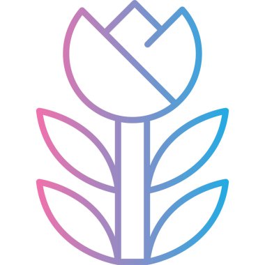 Lale. Web simgesi basit illüstrasyon