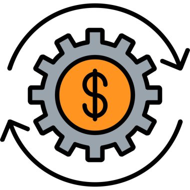 Dolar dişli vektör simgesi