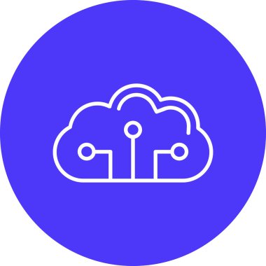 Bulut hesaplama simgesi vektör illüstrasyonu