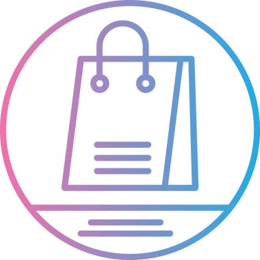 Alışveriş poşeti simgesi, vektör illüstrasyonu