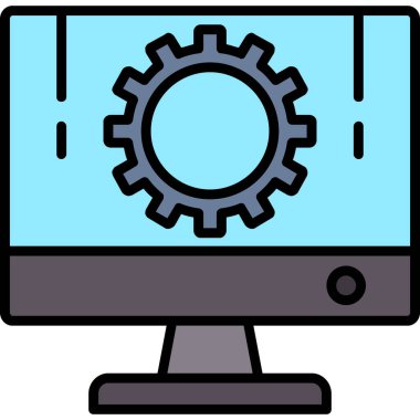 Bilgisayar. Web simgesi basit illüstrasyon