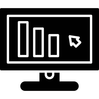 Veri tablosu vektör illüstrasyon tasarımlı bilgisayar monitörü