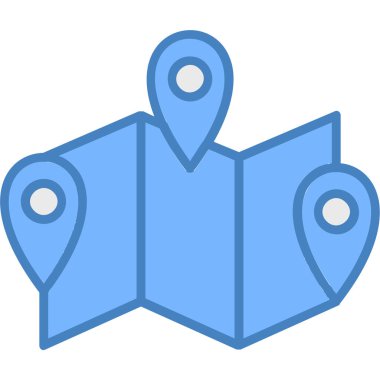 Harita. Web simgesi basit illüstrasyon