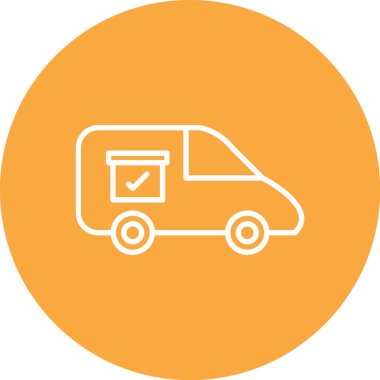 Bir dağıtım kamyonu simgesinin vektör çizimi