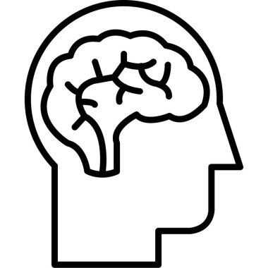 İnsan beyni simgesi vektör çizimi