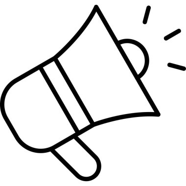 megafon ikonu. Beyaz arkaplanda izole edilmiş web tasarımı için hoparlör simgesi