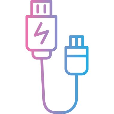 Usb Kablo simgesi, vektör illüstrasyonu