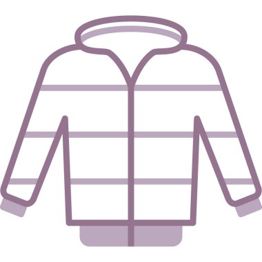 Kışlık ceket ikonu vektör illüstrasyonu