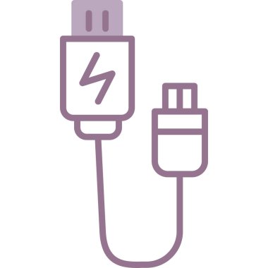 USB kablo ikonu. Web için kablo vektör simgelerinin özet çizimi