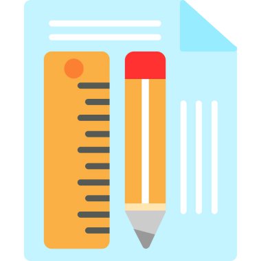 kalem düz vektör simgesi