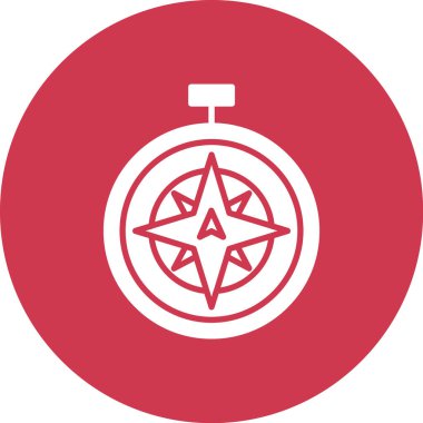 Kırmızı pusula simgesinin vektör çizimi