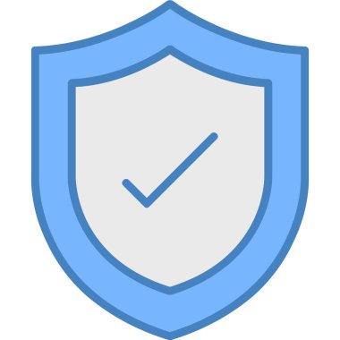 Güvenlik kalkanı simgesi, vektör illüstrasyonu