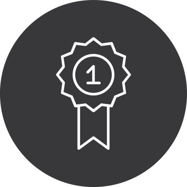 ödül düz siyah ve beyaz pul yuvarlak renk simgesi