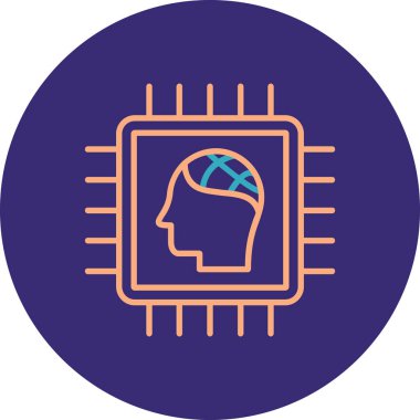 yapay zeka vektör çizgisi simgesi