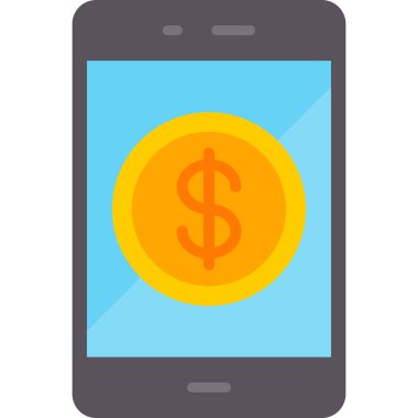 mobil bankacılık düz vektör simgesi