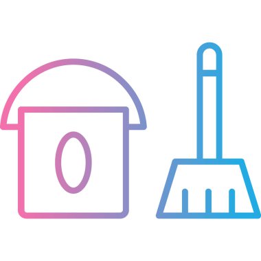 Beyaz arka planda izole edilmiş kova ikonu olan renkli boya kovası. Renkli gradyan dinamik şekiller. vektör.