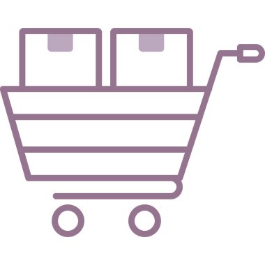 Alışveriş arabası simgesi, vektör illüstrasyonu