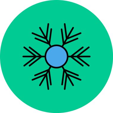 Beyaz zemin üzerinde mavi bir kar tanesinin vektör çizimi