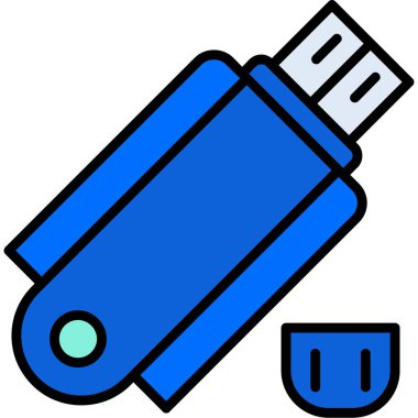 USB flash disk simgesi. Web için basit usb flash vektör simgeleri çizimi