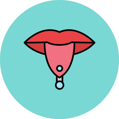 Bir kadının kırmızı ve pembe ikonunun vektör çizimi