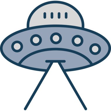 Uzay gemisi. Web simgesi basit illüstrasyon