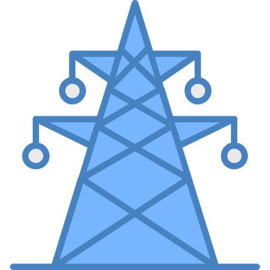 Ana hatları doldurulmuş nükleer santral simgesi