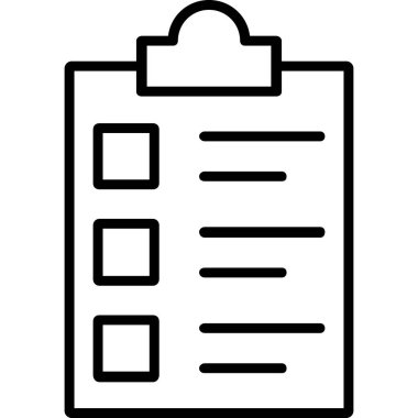 Pano simgesi. Web için kontrol listesi vektör simgelerinin basit çizimi