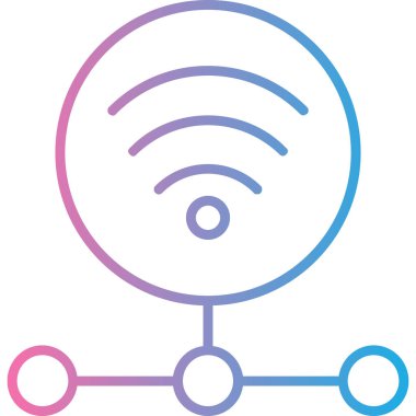 Wifi simgesi, basit vektör illüstrasyonu beyaz arkaplanda izole edildi