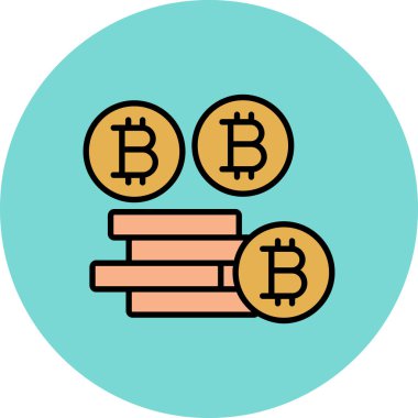 Bitcoin simgesi, vektör çizimi