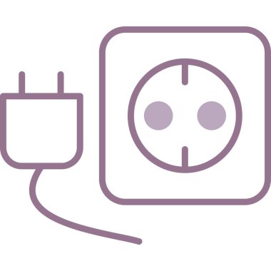 elektrik prizi soket simgesi ana hat biçiminde