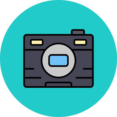 - Kamera. Web simgesi vektör illüstrasyonu