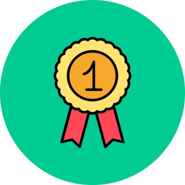 rozet düz ikon vektör illüstrasyonu