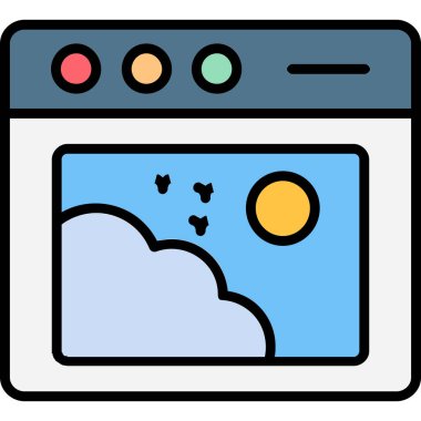 Bulut hesaplama simgesi. Web için basit bulut vektör simgeleri çizimi