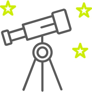 Teleskop. Web simgesi basit illüstrasyon