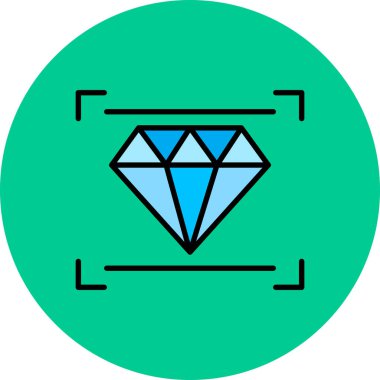 Elmas simgesi vektörü. Taslak vektör işareti. izole edilmiş sınır sembolü çizimi